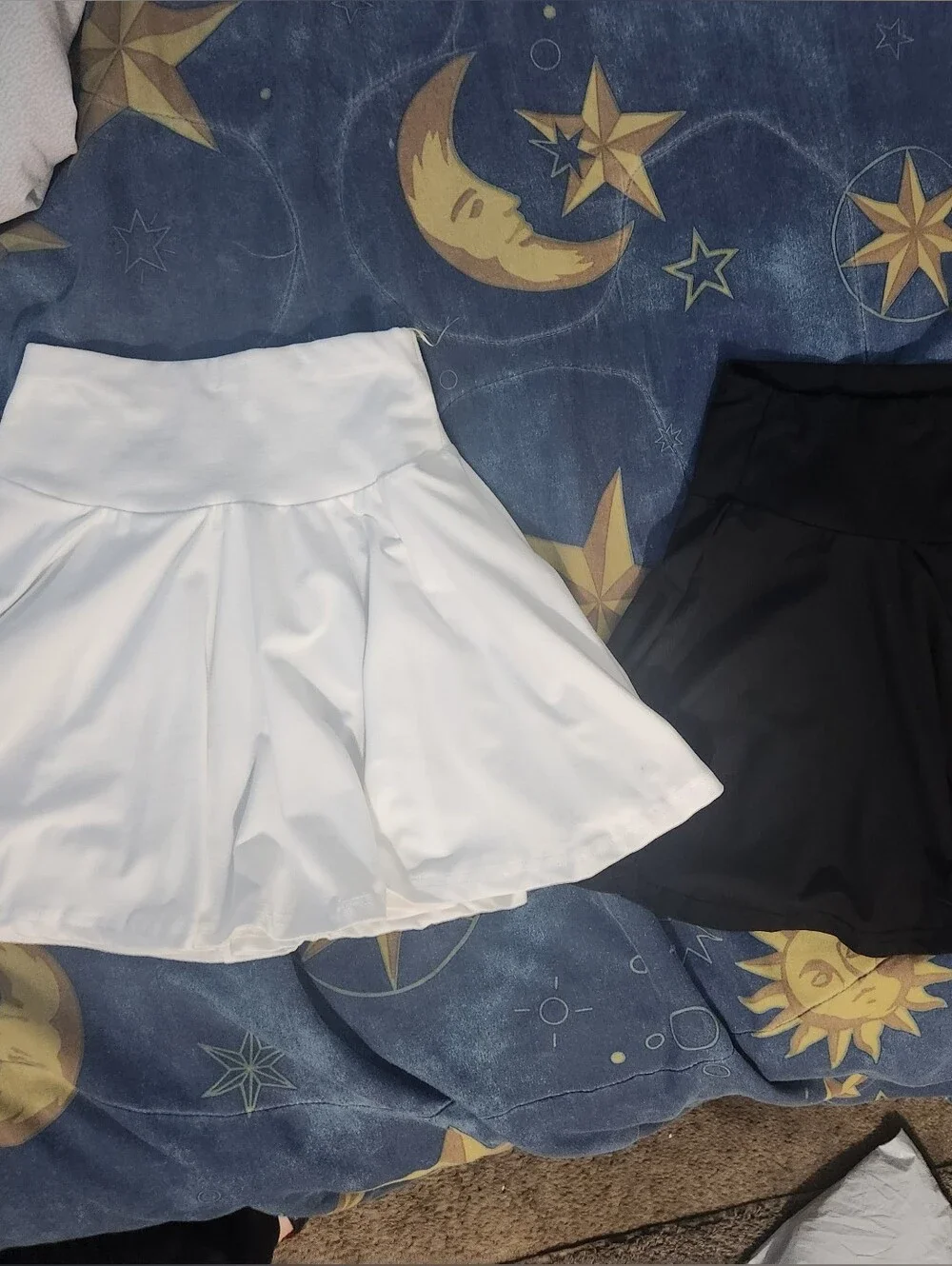 SHEIN Girls' Flared Skirt Duo — White & Black